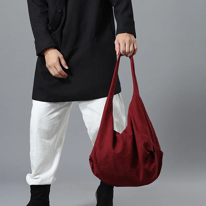 Новинка 2020 Льняная сумка хобо в китайском стиле женская через плечо из ткани для