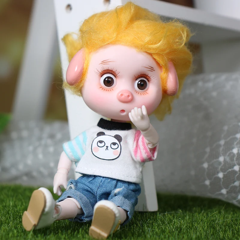 Bjd кукла 26 шарнирное тело 14 см Мини Милая свинка лицо куклы с наряд обувь макияж |
