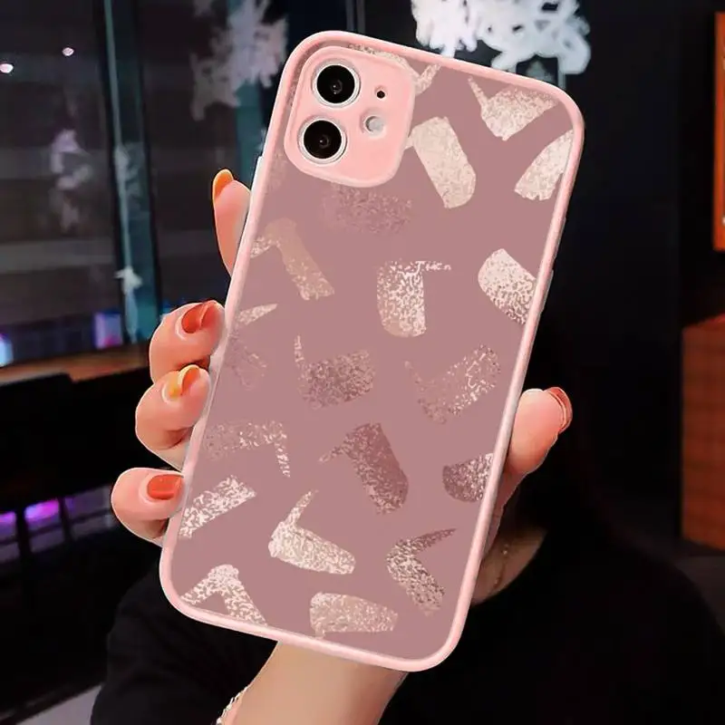 

Animal Cute Love Heart Phone Case For iPhone 12 11 Mini Pro XR XS Max 7 8 Plus X Matte transparent Pink Back Cover