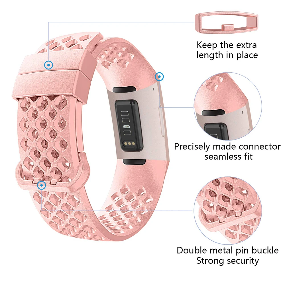 Для Fitbit Charge 3 Band розовое золото мягкий силиконовый ремешок для Fitbit Charge 3 сменный Браслет