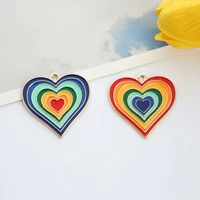 10pcs alloy dripping oil cartoon color love charm pendant earrings diy jewelry accessories necklace pendant handmade charm
