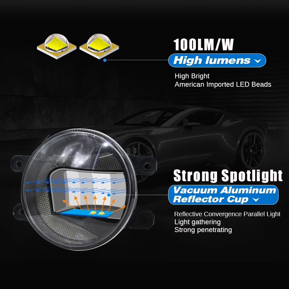 Buildreamen2 2in1 Функция Автомобильный светодиодный объектив туман светильник