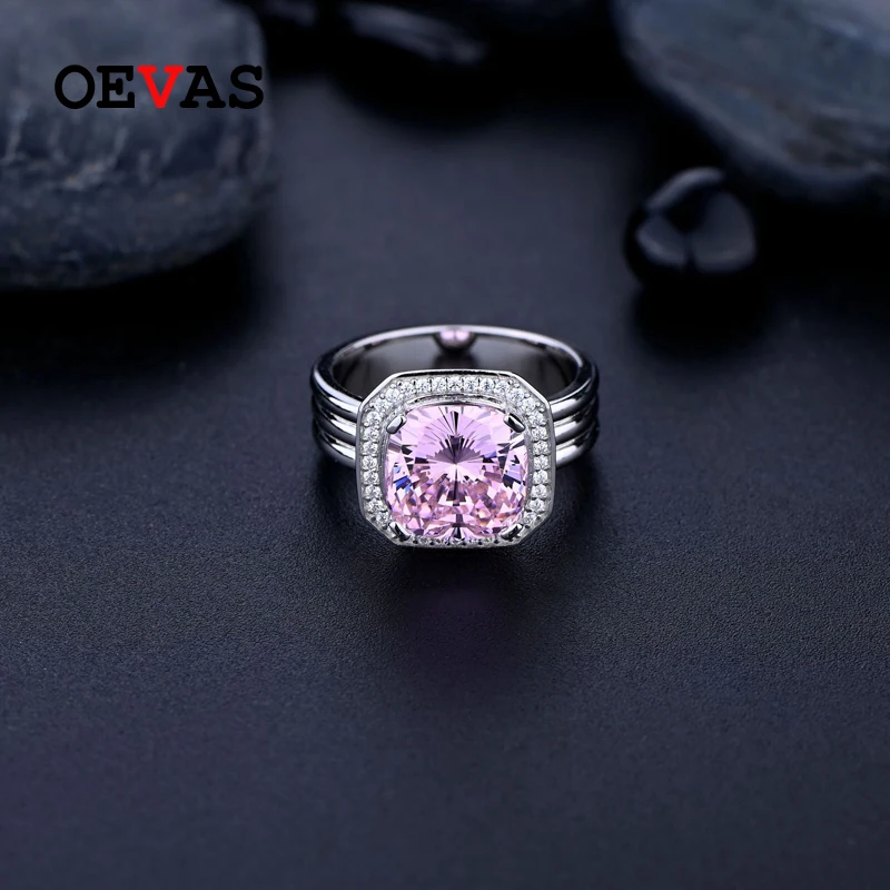 

Кольцо женское из серебра 100% пробы, 10 х10 мм, с розовым высокоуглеродистым бриллиантом