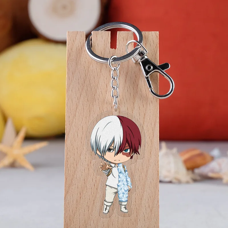 

Anime My Hero Academia Acrylic Card Keychain Magic School College Metal Car Keyring Accessories Couple's Jewelry Gift Hot Sale