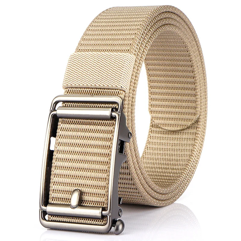 Ремень с автоматической пряжкой мужской модный тканевый пояс из нейлона