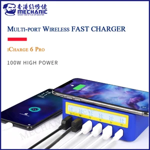 mechanic icharge 6 pro 5 ports smart charge qc 3 0 wireless charge wireless charging with lcd display for mobile phone charging free global shipping