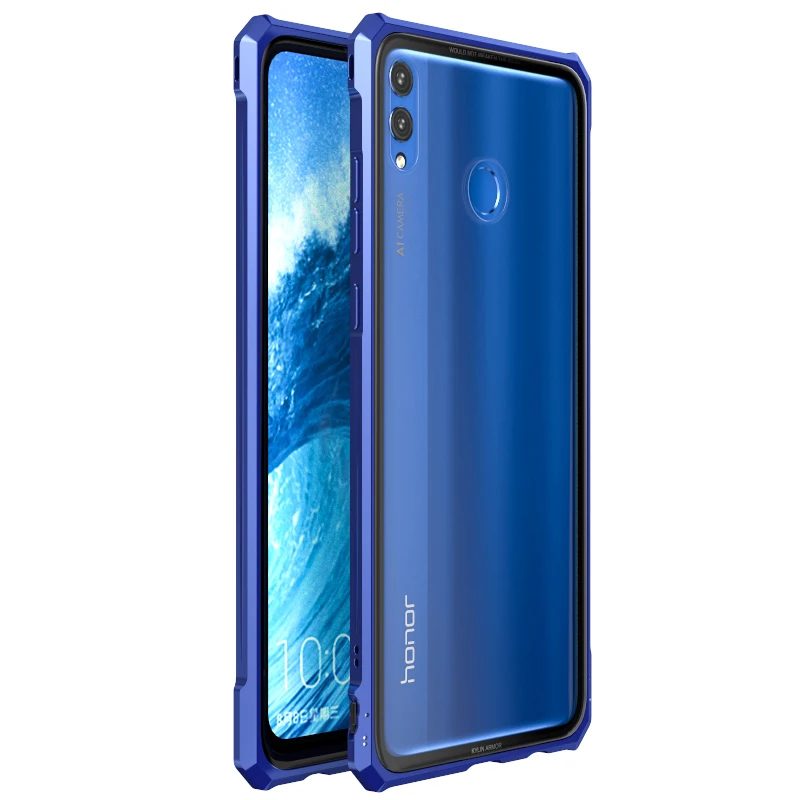 Роскошный металлический чехол-бампер для huawei Honor 8X Max, прозрачная задняя крышка из закаленного стекла для huawei Honor 8X Max, чехол 8 X