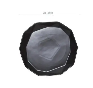 big black Креативная посуда плоская пластина простой стиль черный и белый, неправильной формы пластины набор 0462 - Цвет: big black