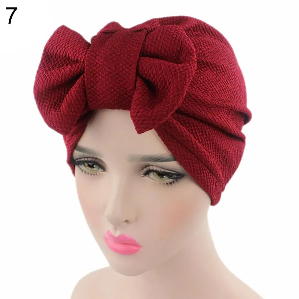 

Caps Hat Lovely Decorative Exquisite Women's Bowknot Turban Winter hats for women warm female caps fashion Casual Hat Solid