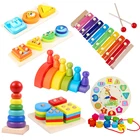 Деревянный Радужный блок, деревянные игрушки, геометрический паззл, подходящая форма доски, Раннее Обучение, игрушки Монтессори для детей