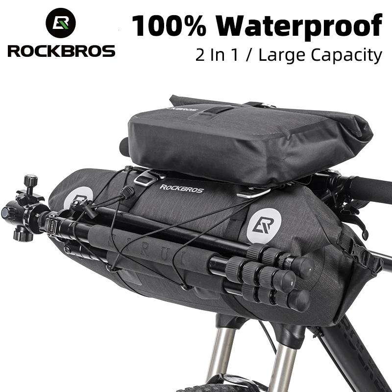 

ROCKBROS 100% Waterproof Bicycle Bag Big Capacity Front Frame Tube Cycling Bag MTB Handlebar Bag Trunk Pannier Bike Accessories