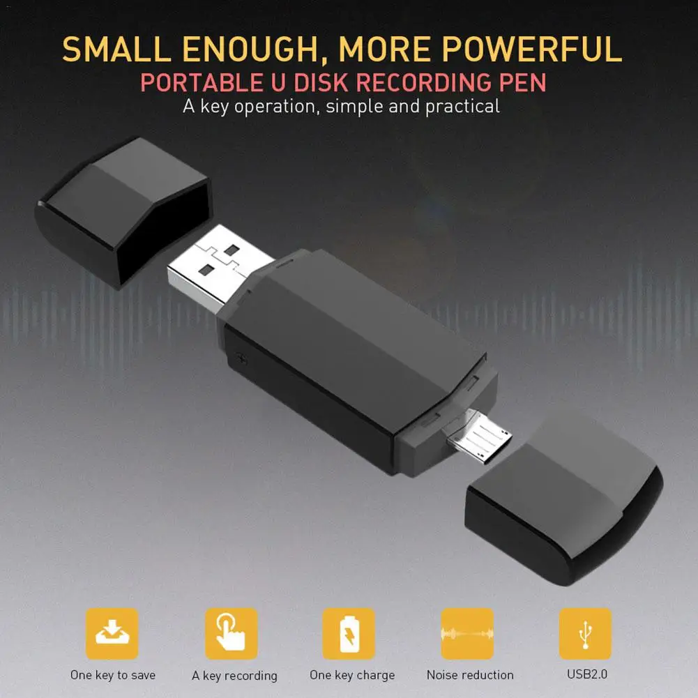 Портативный U Disk OTG Цифровой диктофон зарядное устройство USB флеш накопитель до 32
