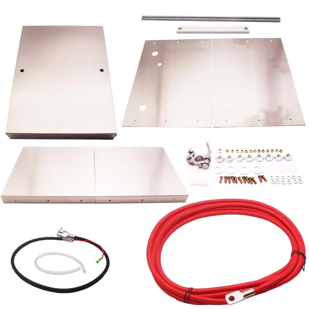 Complete Aluminum Battery Box Relocation Kit Universal Billet Street or Race |