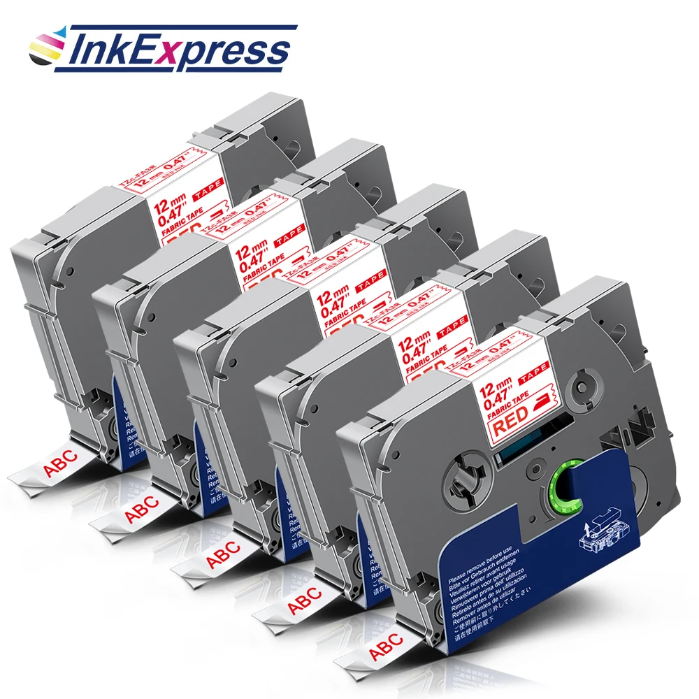 5PK TZe FA3R TZ тканевая лента 12 мм для Brother железная на этикетке красные белых
