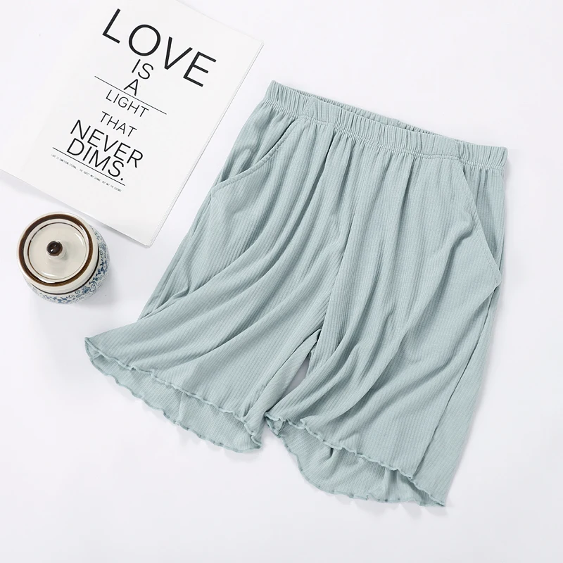 Fdfklak Modal Women's Home Pants Summer Lounge Wear Loose Short Pyjama Pants Pijama Trousers Black/White Pajama Bottoms