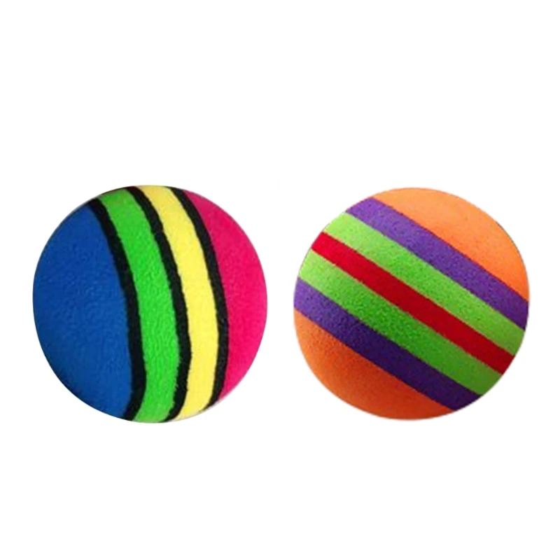 10 Pcs Rainbow Balls Throwing Funny Interactive Play Chewing Rattle Scratch Toy Pet Dog Supplies