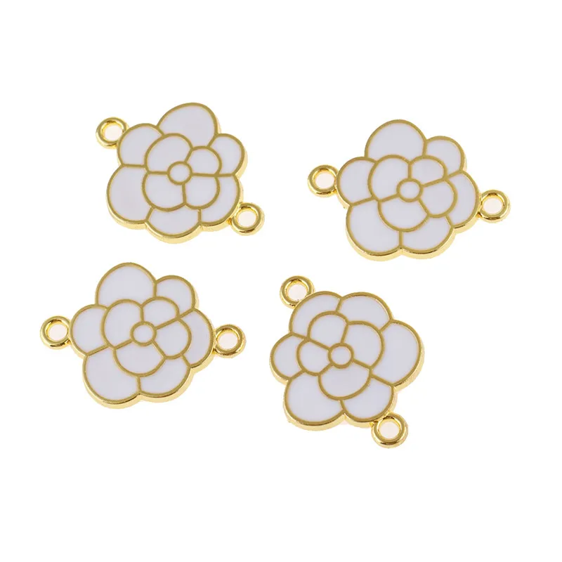 10 шт./лот эмалевые подвески в виде цветов шармы из сплава для изготовления