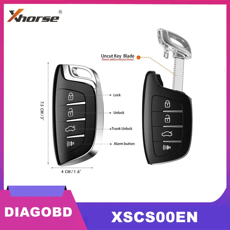 Xhorse XSCS00EN умный ключ с цветным кристаллом 1 шт.| |