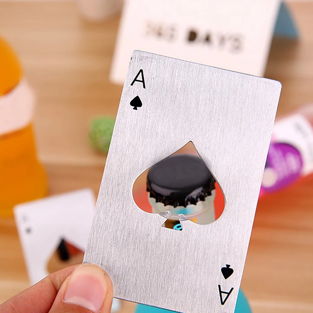 1 шт. открывалка для пивных бутылок креативный черный/серебристый покерный бренд