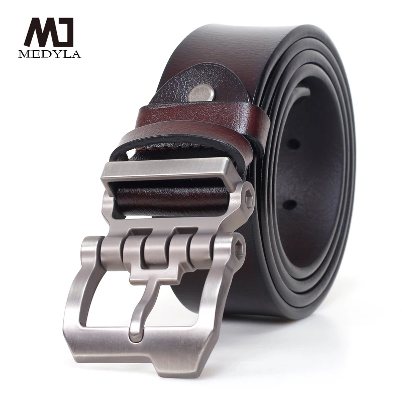 MEDYLA Personality Buckle High Quality Luxury Brand Genuine Leather Belt for Men Casual Business Men Belts Vintage Jeans Strap