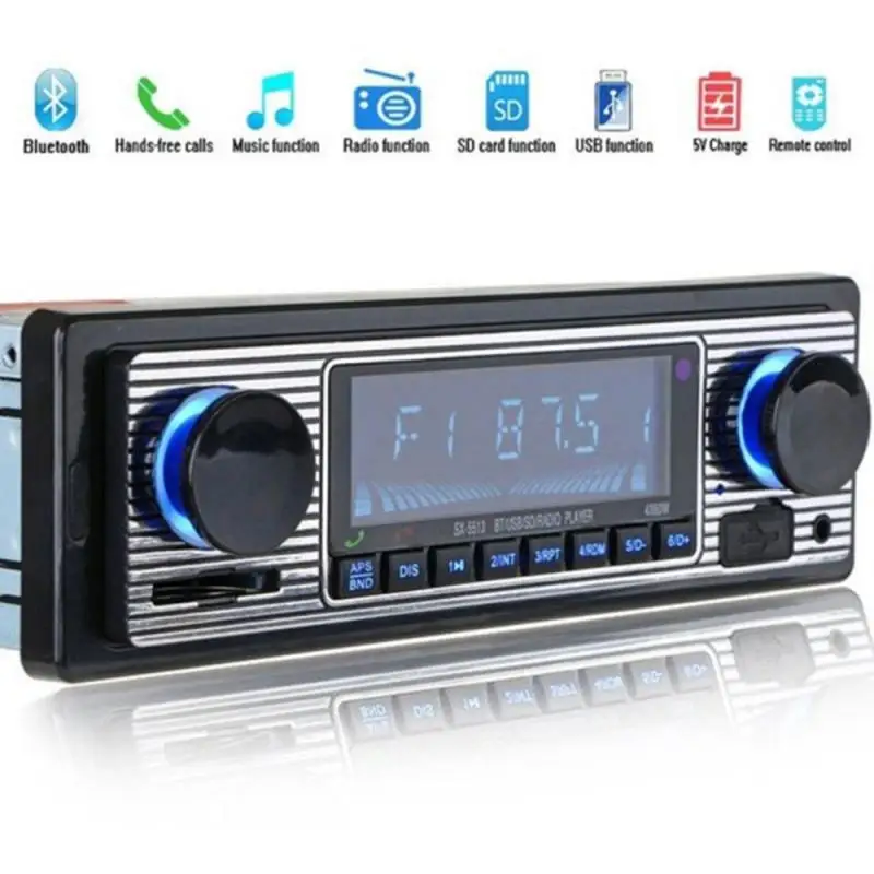 Car Radio Bluetooth-compatible Auto Radio Stereo FM SD AUX Play Retro Autoradio  Audio Output Car MP3 Player With Remote Control