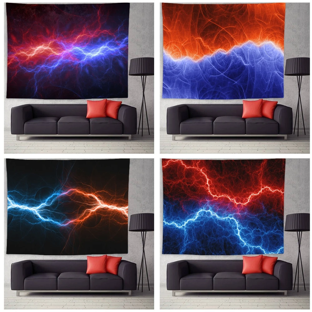 

Wall Tapestry Trippy Tapestry Psychedelic Wall Hanging Colorful Lightning Hippie Bohemian Wall Art Room Decor Tapestries