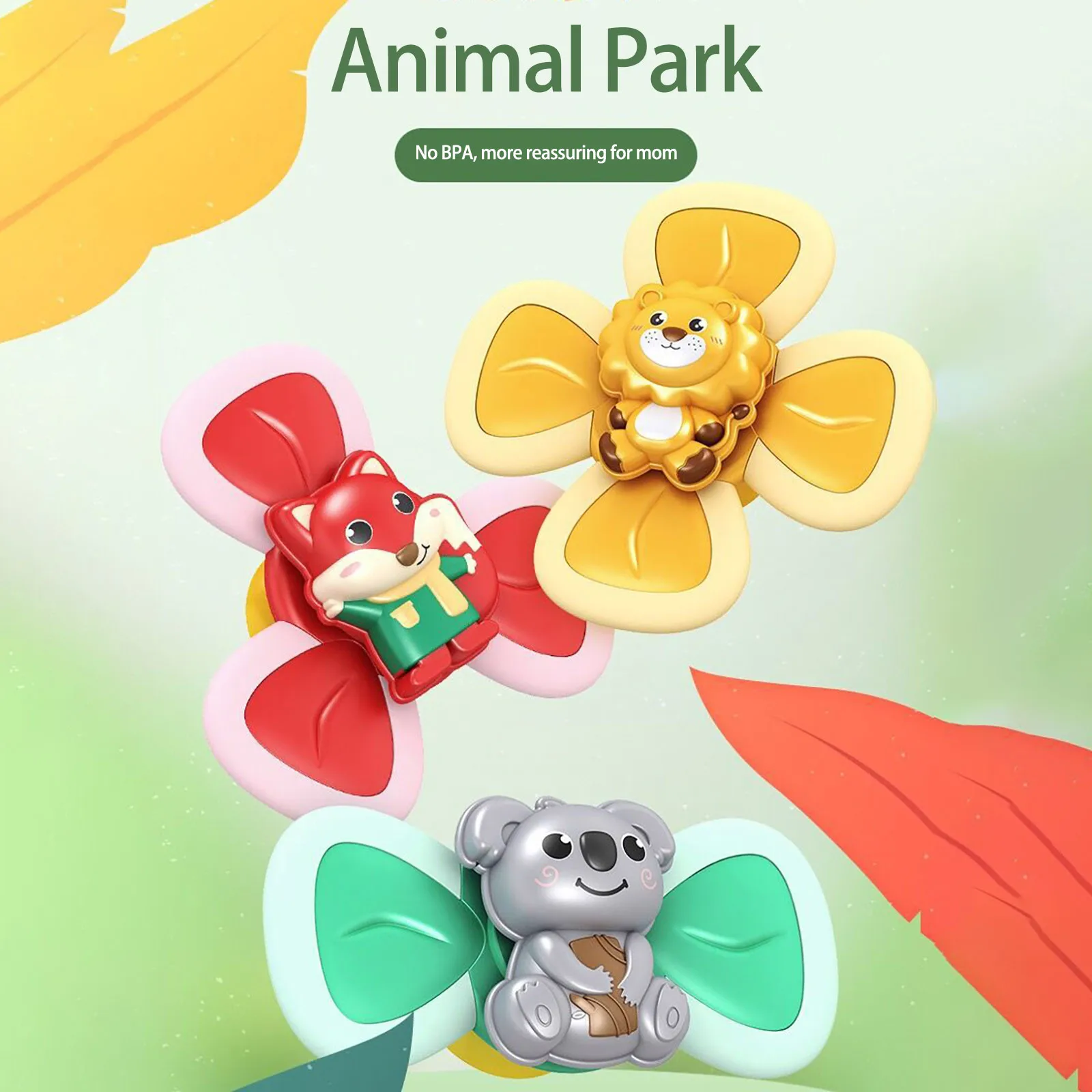 

Bath Toy Eating Sucker Dining Chair Animal Artifact Children's Toy Rotating Bath Toy Windmill Cartoon Ducker Spin Bath Toy