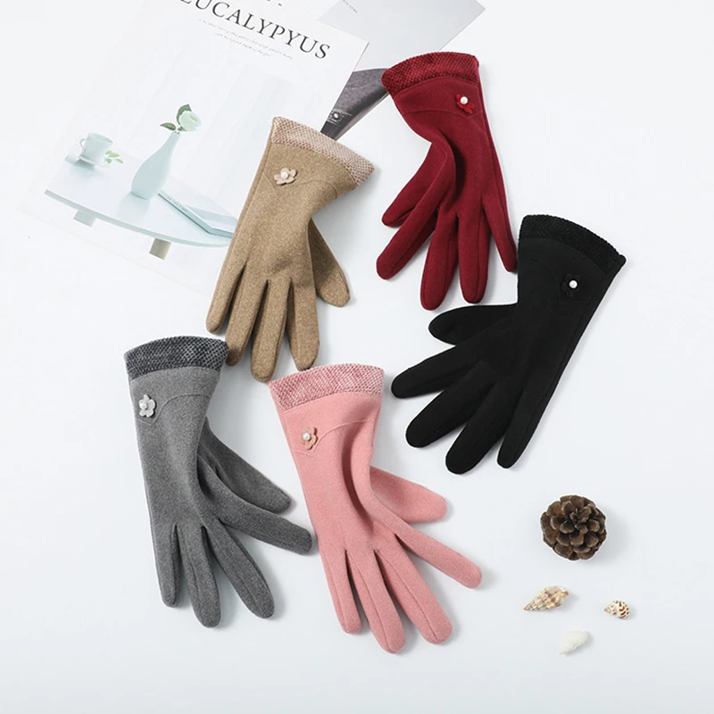 Модные женские перчатки Grace зимние винтажные с закрытыми пальцами для вождения