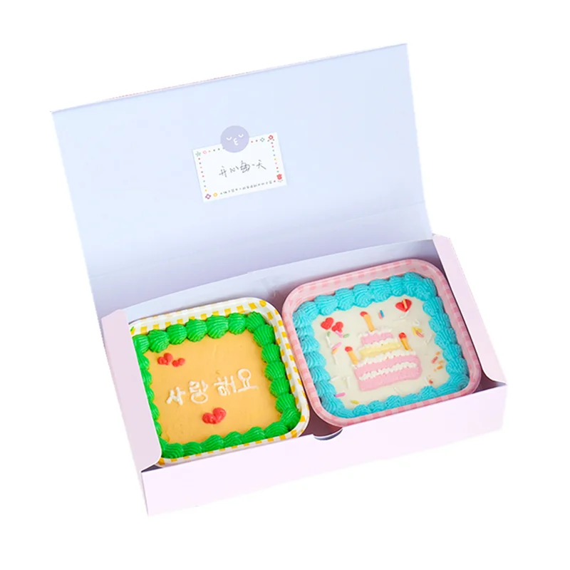 

10pcs ins wind pink blue packaging boxes large cake box picnic snowflake nougat candy biscuit paper box party supplies gift box