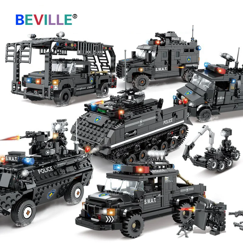Городской спецназ Team строительные блоки для грузовиков полицейская станция