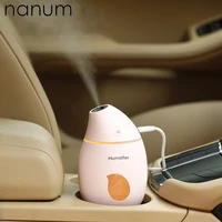new car essential oil diffuser mini ultrasonic mango humidifier led night light usb aromatherapy fogger air freshener
