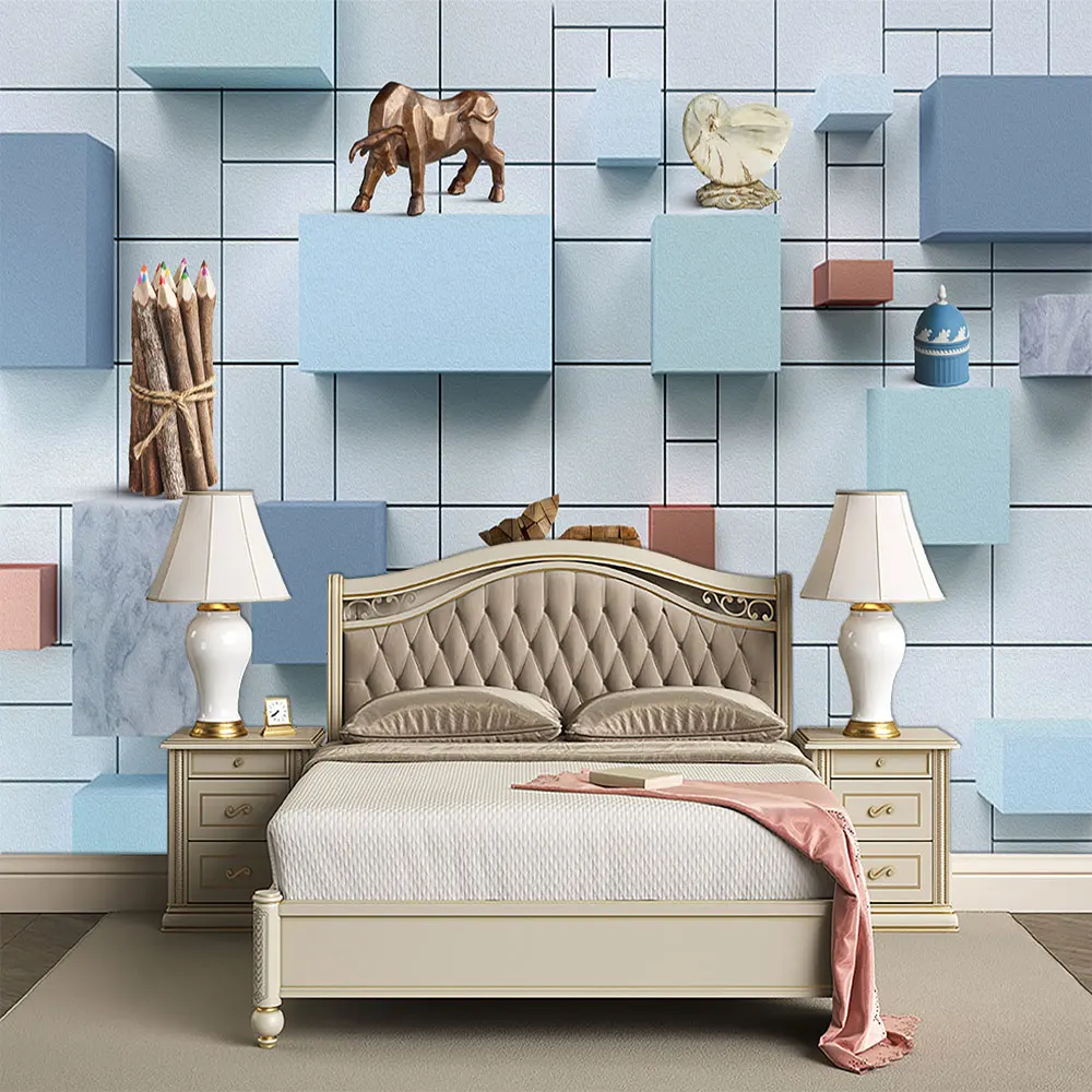 Украшение текстильные обои 3D квадратный мраморный набор произведений искусства