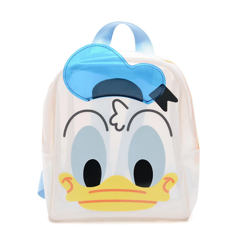 

Disney детский портфель, детский сад, Мультфильм Дональд Дак, школьные сумки, белые прозрачные дорожные сумки, рюкзак, водонепроницаемый ранец