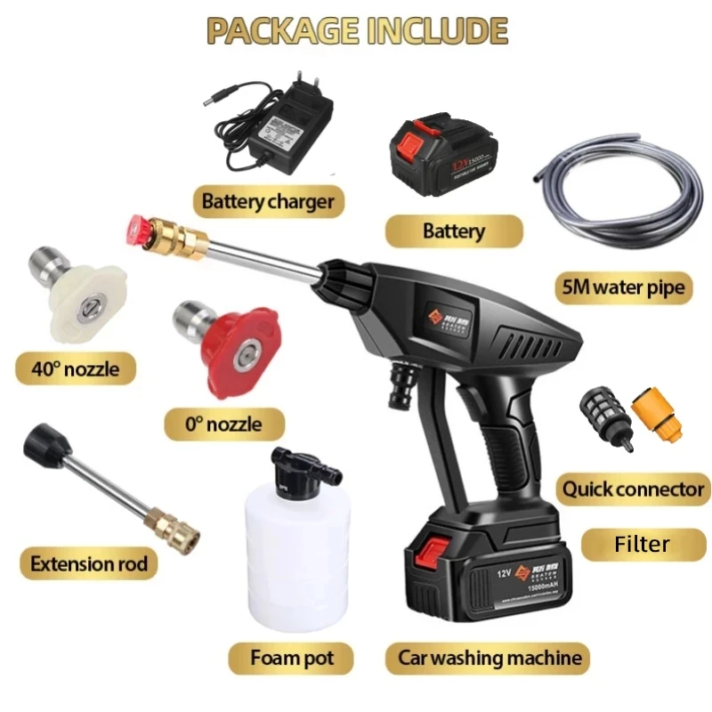 Скидка Беспроводная Автомойка высокого давления, 15000 мАч, 30 бар, водяной пистолет, портативная пена для мойки высокого давления для Makita, батарея 18 в Дешево Беспроводная Автомойка высокого давления, 15000 мАч, 30 бар, водяной пистолет, портативная пена для мойки высокого давления для Makita, батарея 18 в