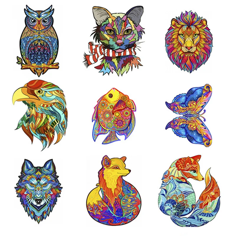 

Creative DIY Wooden Jigsaw Puzzles Mysterious 3D Animal Puzzle Fabulous Gift Interactive Games Toy For Adults Kids Educational
