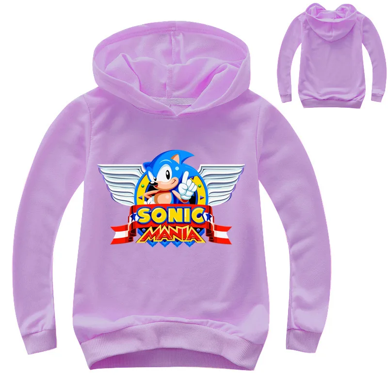 

2-16Y 2020 New Kawaii Anime Super Sonic Print Baby Girls Hoodies Cartoon The Hedgehog Hoodie Kids Sweatshirt Boys Outwear Casual