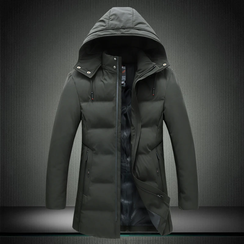 

7XL 2019 New Winter Men Parkas Hooded Zipper Cotton Padded Jackets Men Thick Hat Windproof Fashion Pockets Coat 8913