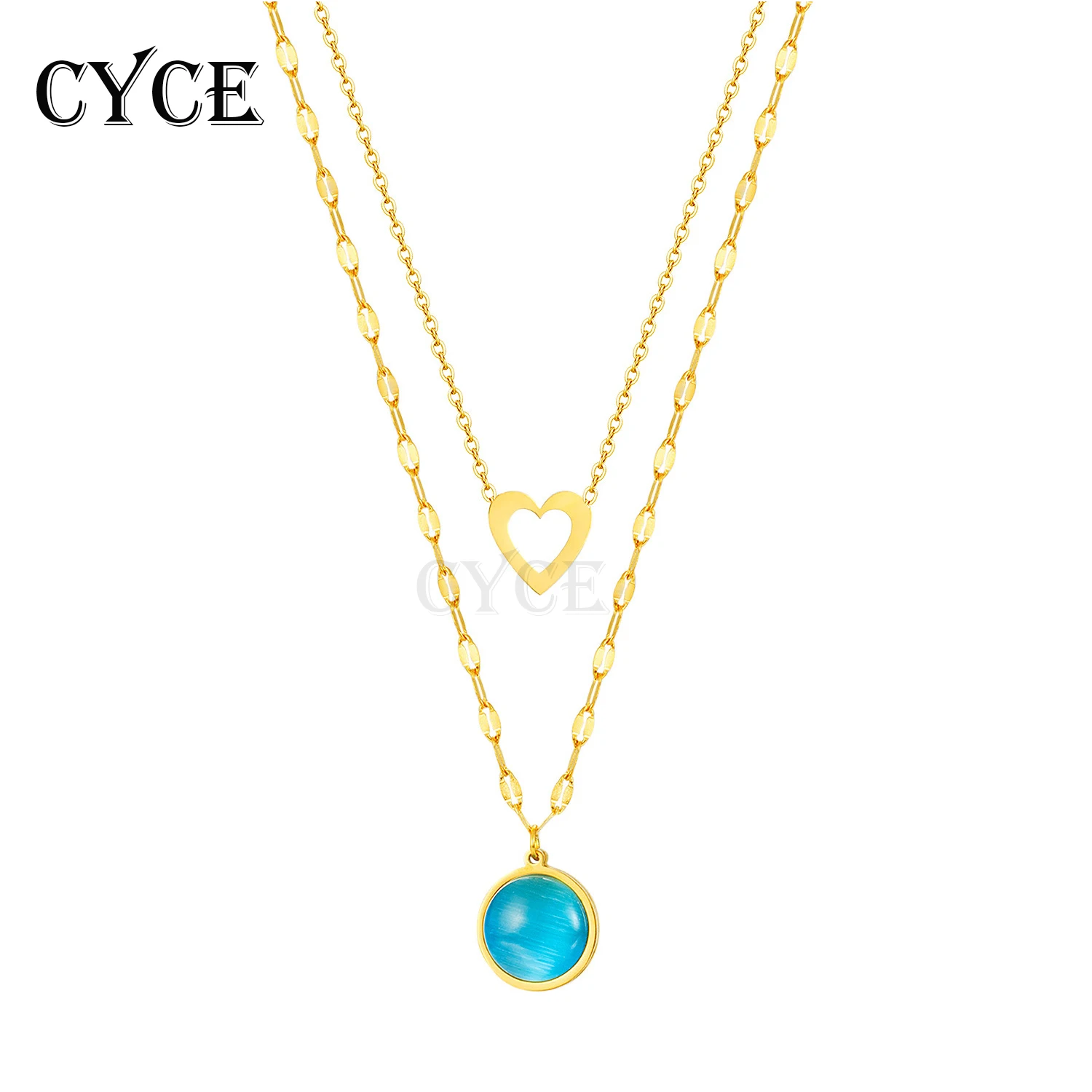 CYCE Jewelry Hip-hop Multi-layer Love Stainless Steel Necklaces for Women Retro Tassel Wild Crystal Clavicle Chain Wholesale CYCE Jewelry Hip-hop Multi-layer Love Stainless Steel Necklaces for Women Retro Tassel Wild Crystal Clavicle Chain Wholesale