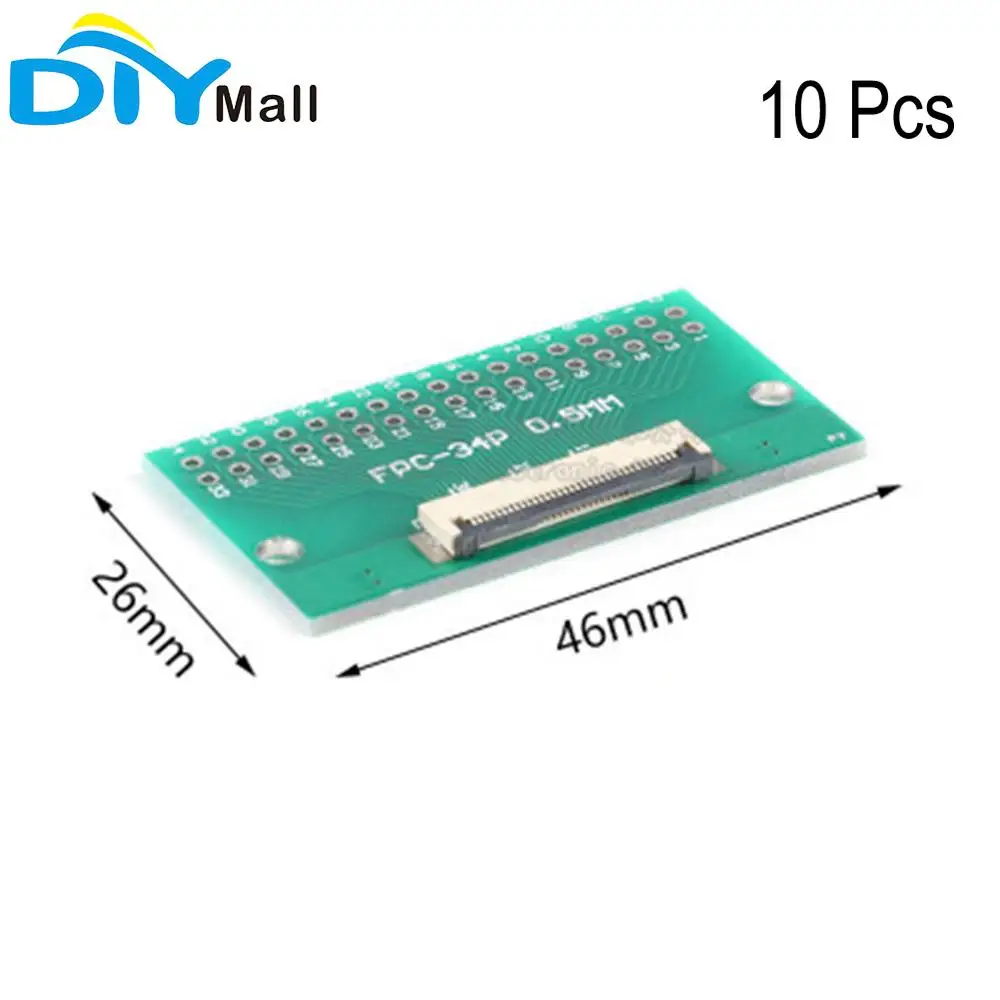 10 шт./лот 34P FPC FFC Гибкая плоская кабельная плата адаптера 0 5 мм 1 DIP 2 54 мм|Модули для
