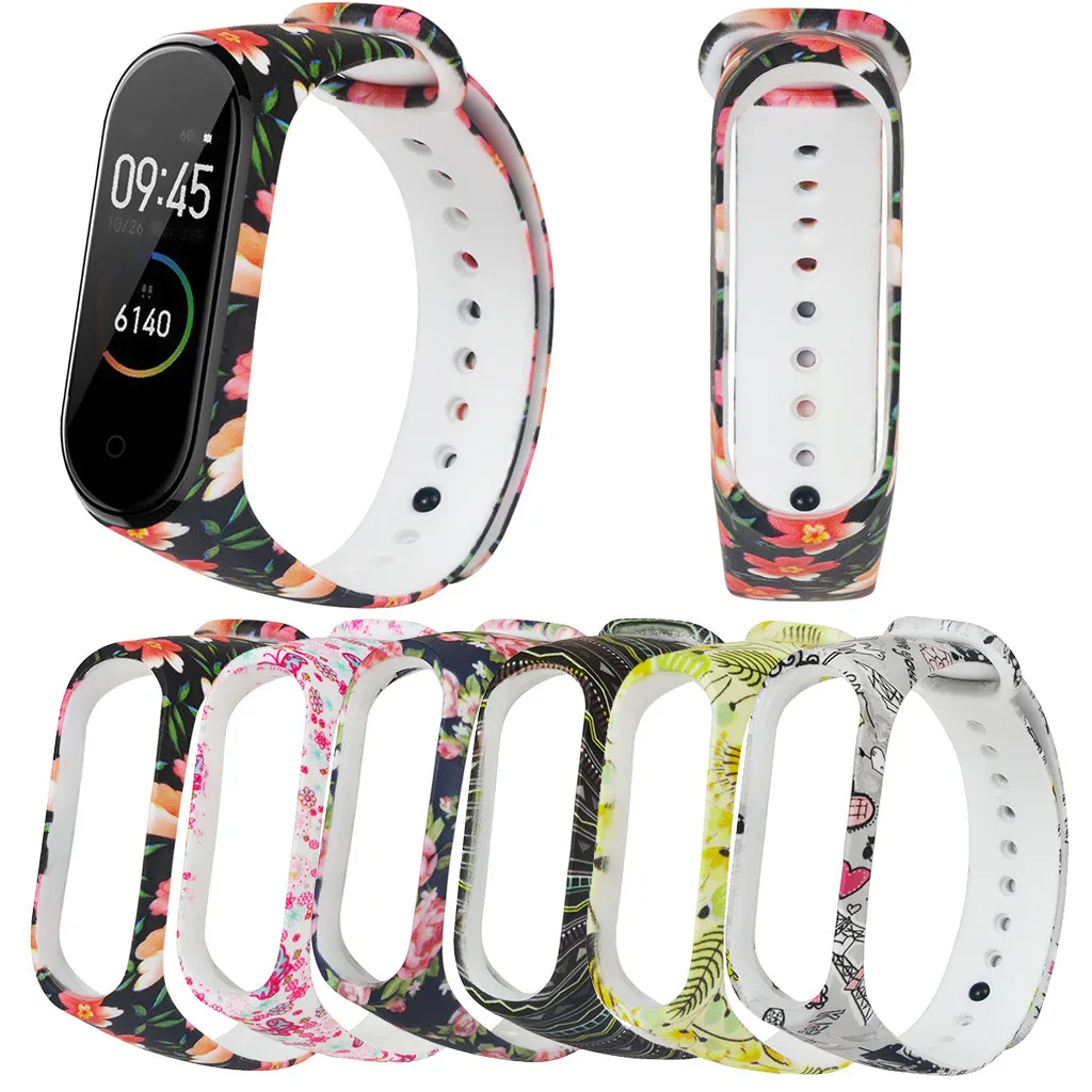 Ремешок силиконовый для смарт часов Xiaomi Mi Band 4 цветной браслет Band4 аксессуары