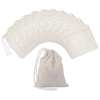 100 pieces drawstring cotton bags muslin bagstea brew bags 4 x 3 inches