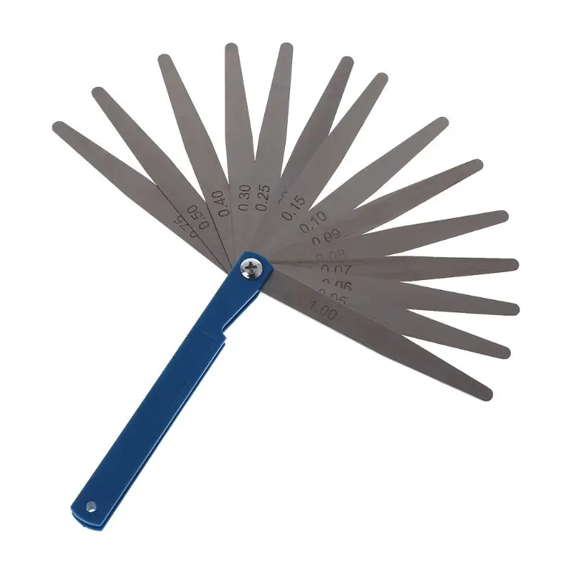 

Stainless Steel Feeler Gauge 14 Blade Thickness Gap Metric Filler Measure Tool Car Repair Tool