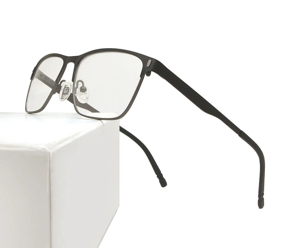 eyewear black Сверхлегкие мужские оправы для очков мужские металлические оптические очки из сплава женские квадратные Рецептурные очки для близоруких очков - Цвет оправы: eyewear black
