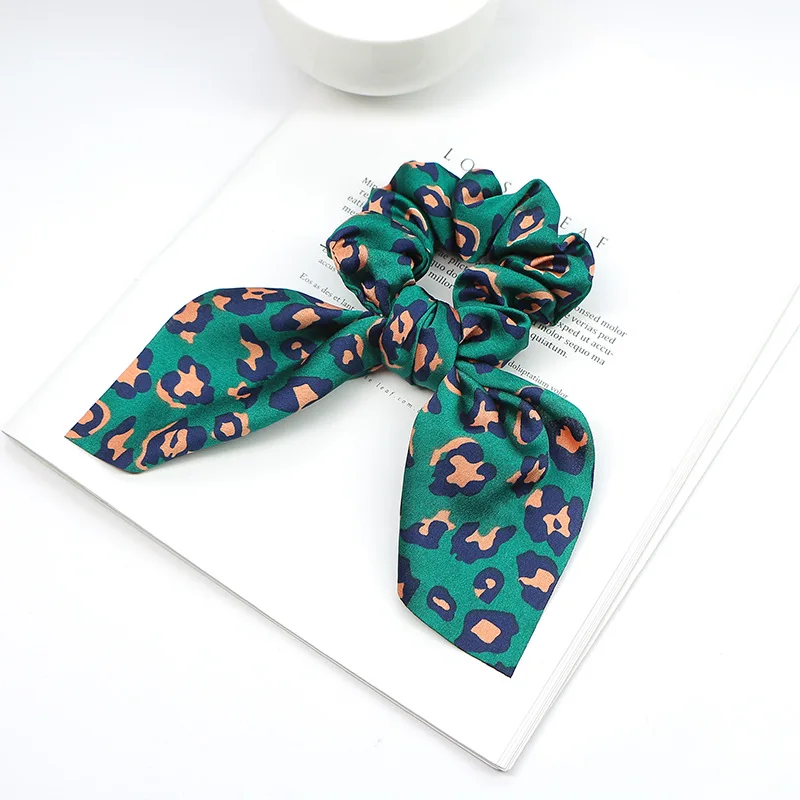 1 шт. новые модные летние резинки для волос с леопардовым принтом и бантом