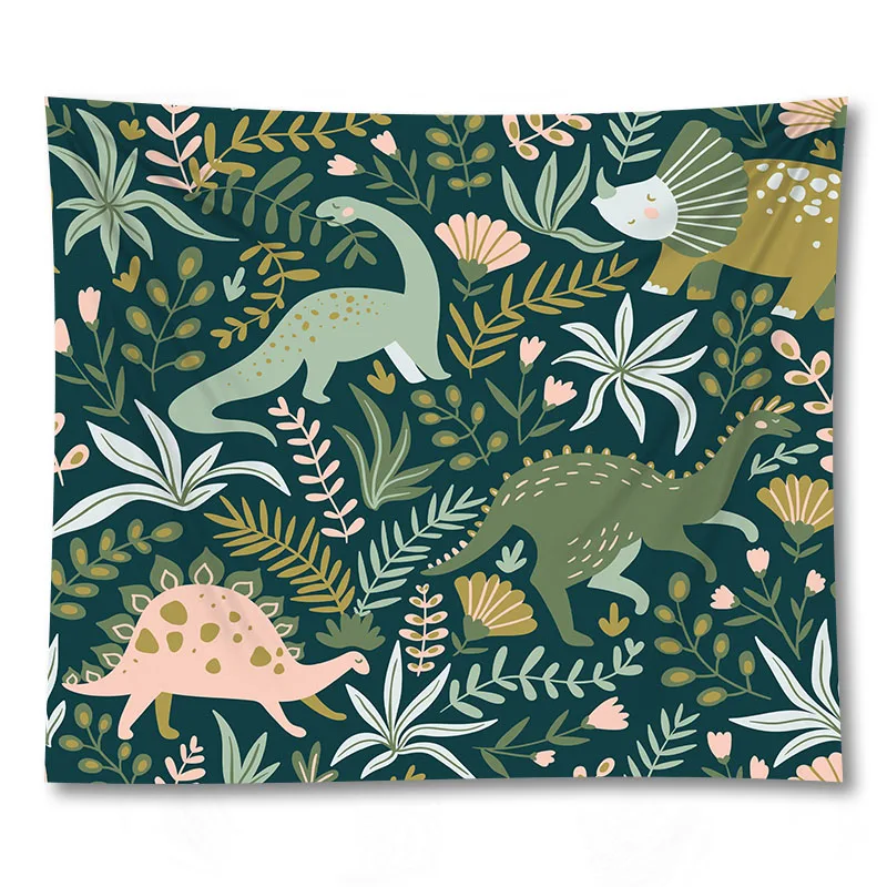 Мультяшный настенный гобелен с милым принтом животных фон динозавр дизайнерский