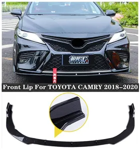 For TOYOTA CAMRY 2018 2019 2020 High Quality ABS black & Carbon Fiber Front Lip Protector Cover