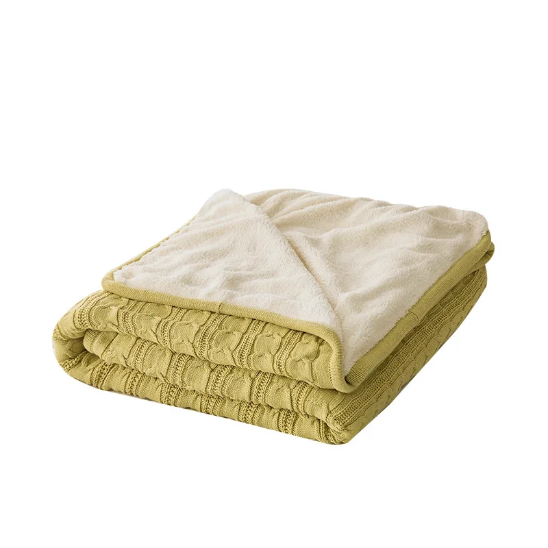 

Плюшевое вязаное шерстяное одеяло, офисное одеяло для обеда, Кондиционер