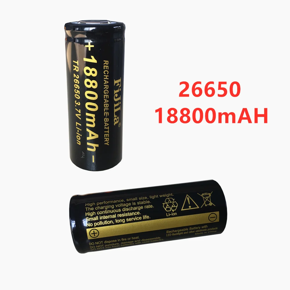 

100% New 3.7V 18800mA 26650 Battery Rechargeable Battery 50A Lithium Battery Suitable for Power Tools