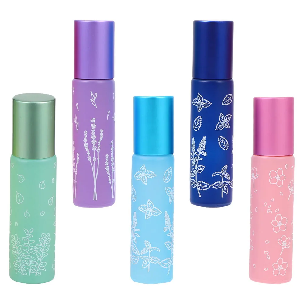 

5Pcs Pringting Roll-On Bottles for Essential Oil Storage Roller Bottles