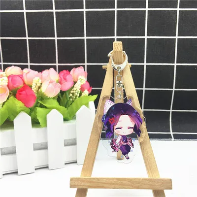 Аниме Demon Slayer Kimetsu no Yaiba брелок Kamado Tanjirou Nezuko Agatsuma Zenitsu Rengoku Kyoujurou cute fun акриловое кольцо для ключей - Цвет: 1-15